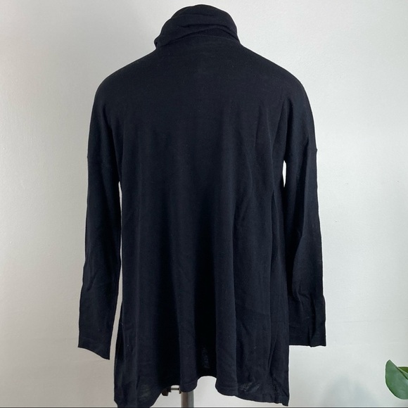 Eileen Fisher Merino Wool Oversized Turtleneck Sweater Size XS in Black - Picture 4 of 7